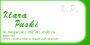 klara puski business card